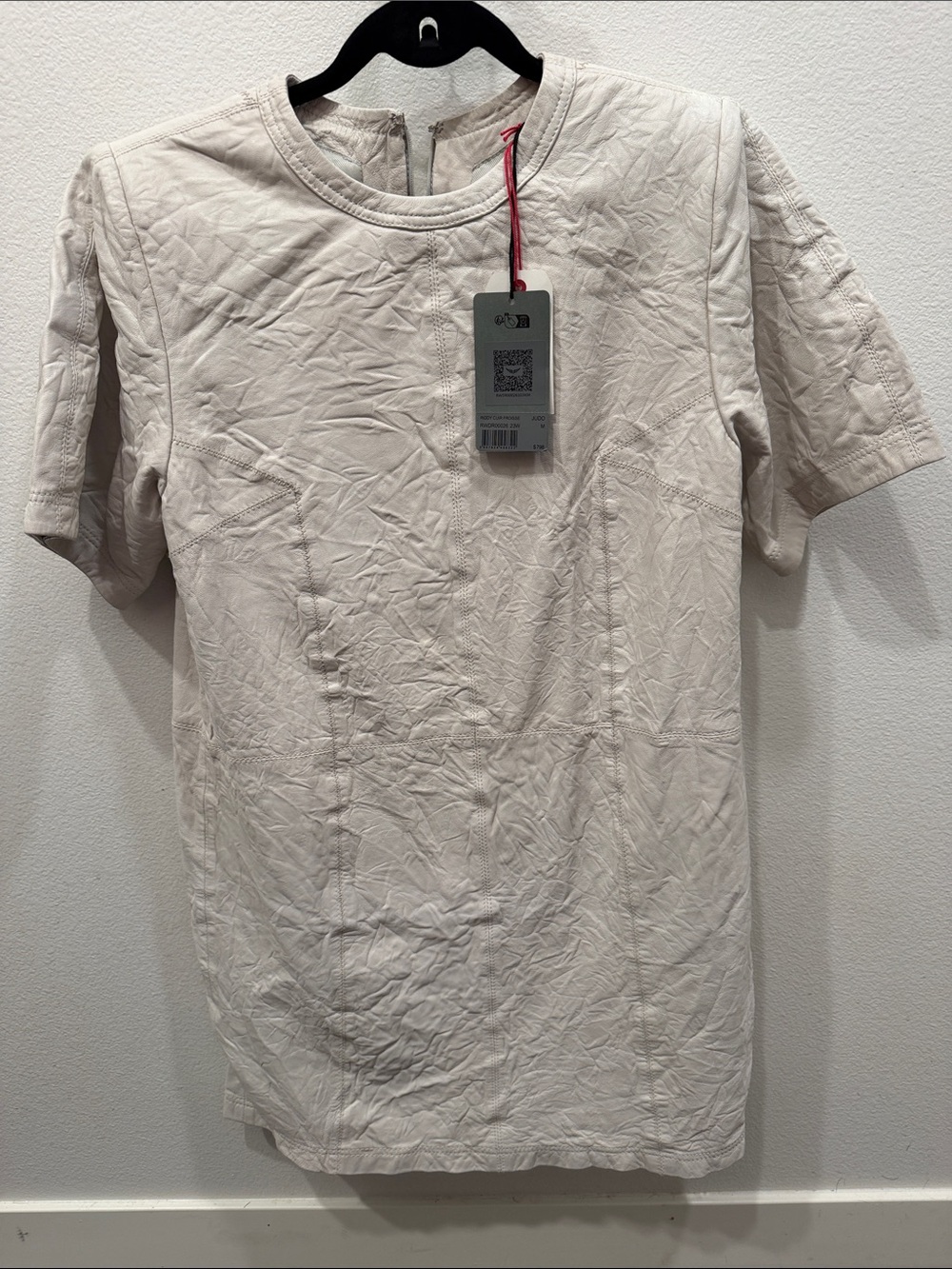 NWT Zadig & Voltaire Riddy Cuir Froissé Lamb Leather Judo Dress